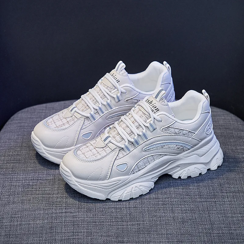 

Women Casual Shoes Fashion Breathable Walking Sneakers Mesh Flat Shoes Women Gym Vulcanized Shoes White Female Footwear