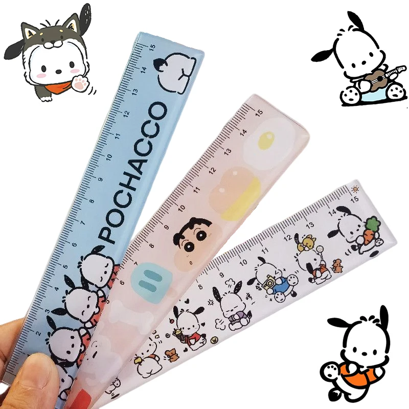 

Anime Sanrio Ruler Pochacco Doll Kawaii Cartoon Cute Pattern School Student Study Painting Stationeries Straightedge Toy Girls