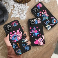 disney stitch angel phone case silicone soft for iphone 13 12 11 pro mini xs max 8 7 plus x 2020 xr cover