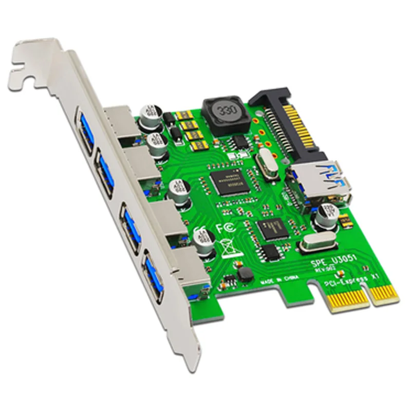

BTBcoin Add On Card 5 Port USB 3.0 PCI-e Expansion Card PCIE USB Adapter PCI E PCI Express X1 USB 3.0 Controller USB3.0 Card NEW