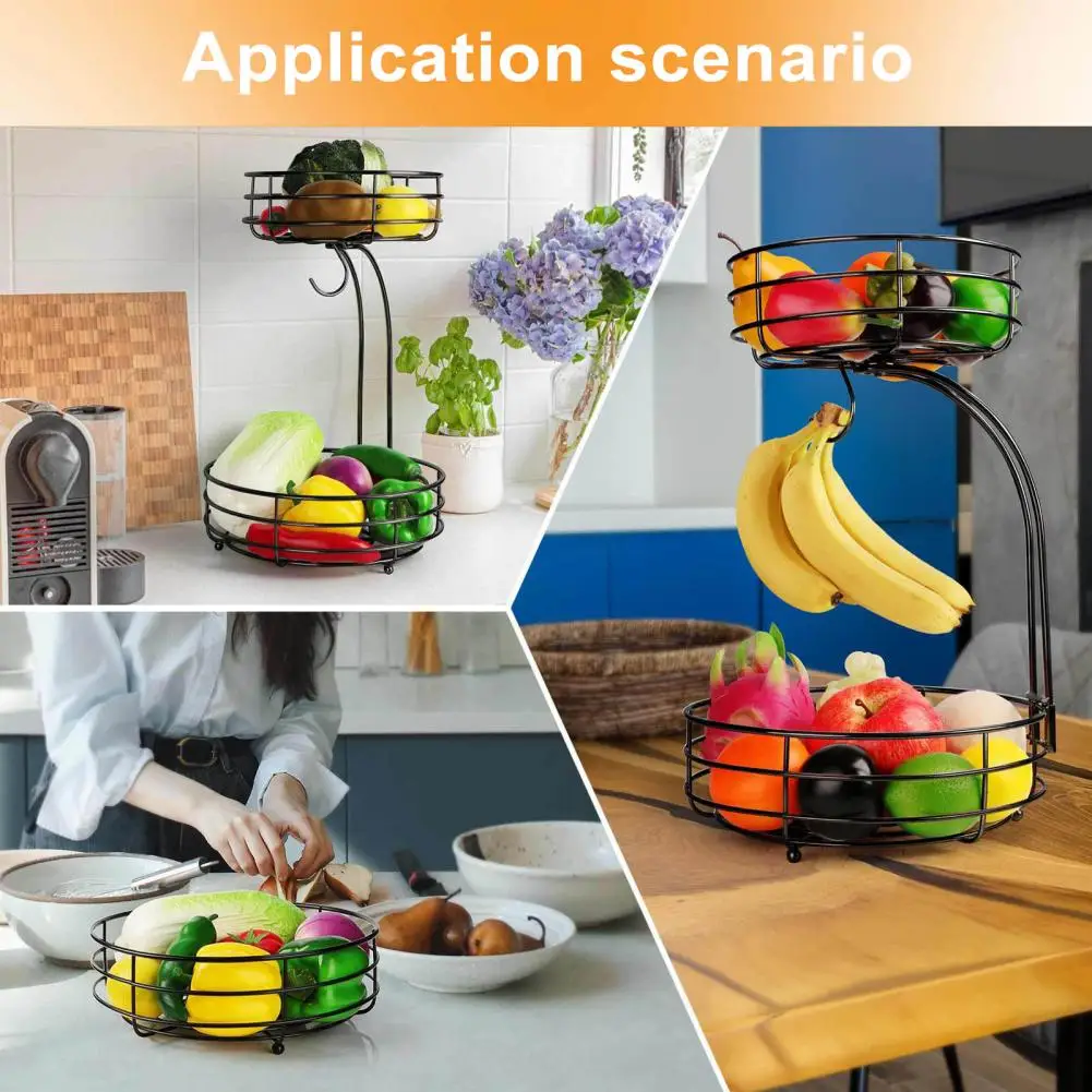 

Pantry Organizer Versatile Double Layer Fruit Basket Spacious Efficient Stylish Kitchen Storage Solution Pasta Storage Container