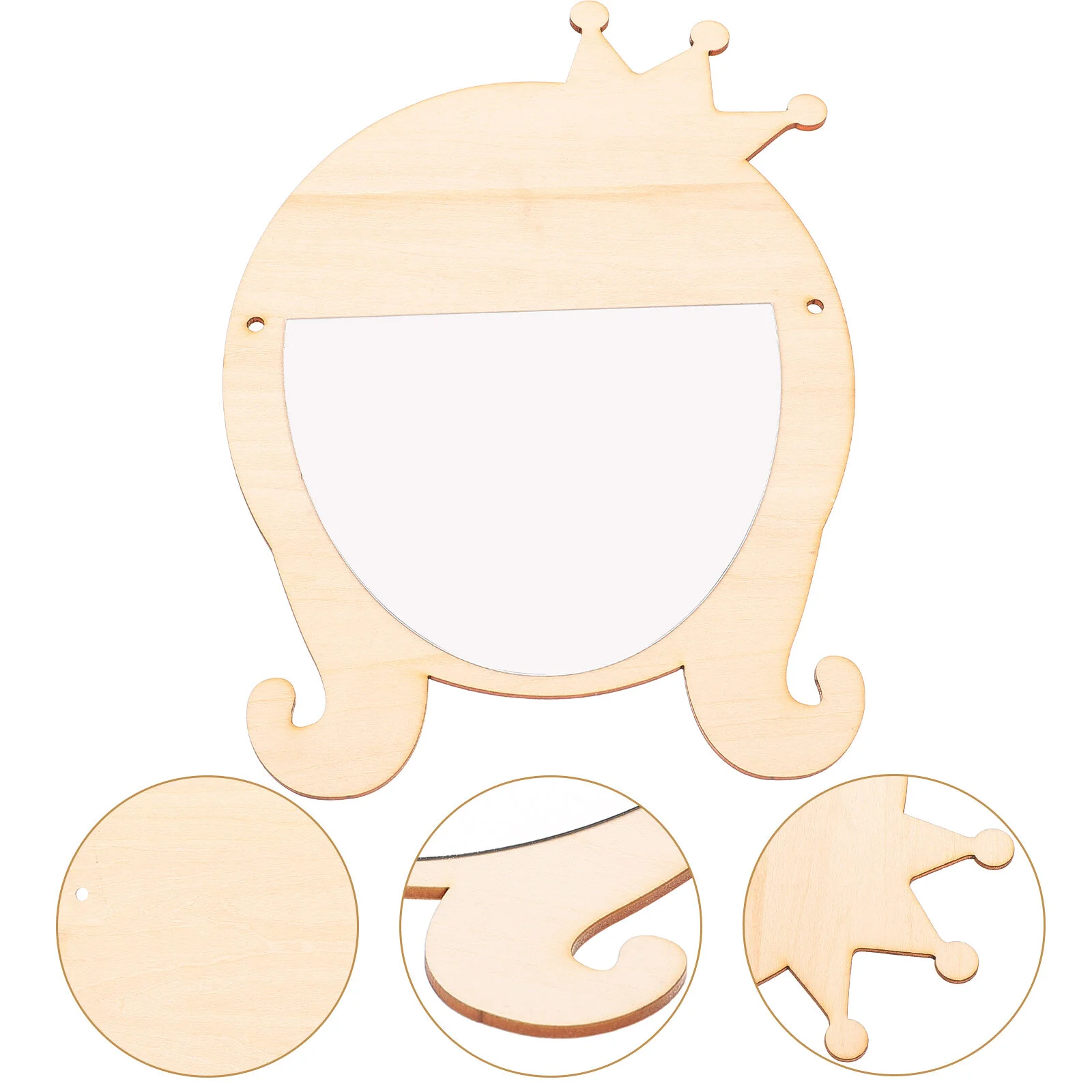 

Portable Makeup Mirror Cartoon Wall-mounted Mirrors Women Cute Wood Vanity Girl Wooden