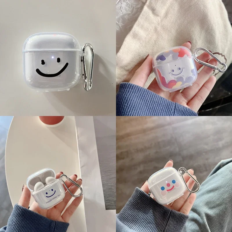 Прозрачный чехол для наушников с рисунком улыбки Baseus E3 TWS