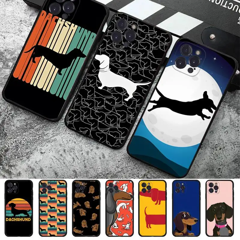 

Dachshund Silhouette Dog Phone Case For iPhone 14 11 12 13 Mini Pro XS Max Cover 6 7 8 Plus X XR SE 2020 Funda Shell
