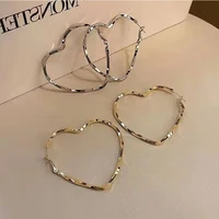 milan girl geometric double cross circle earrings new korean style niche design temperament metal love cold wind simple jewelry