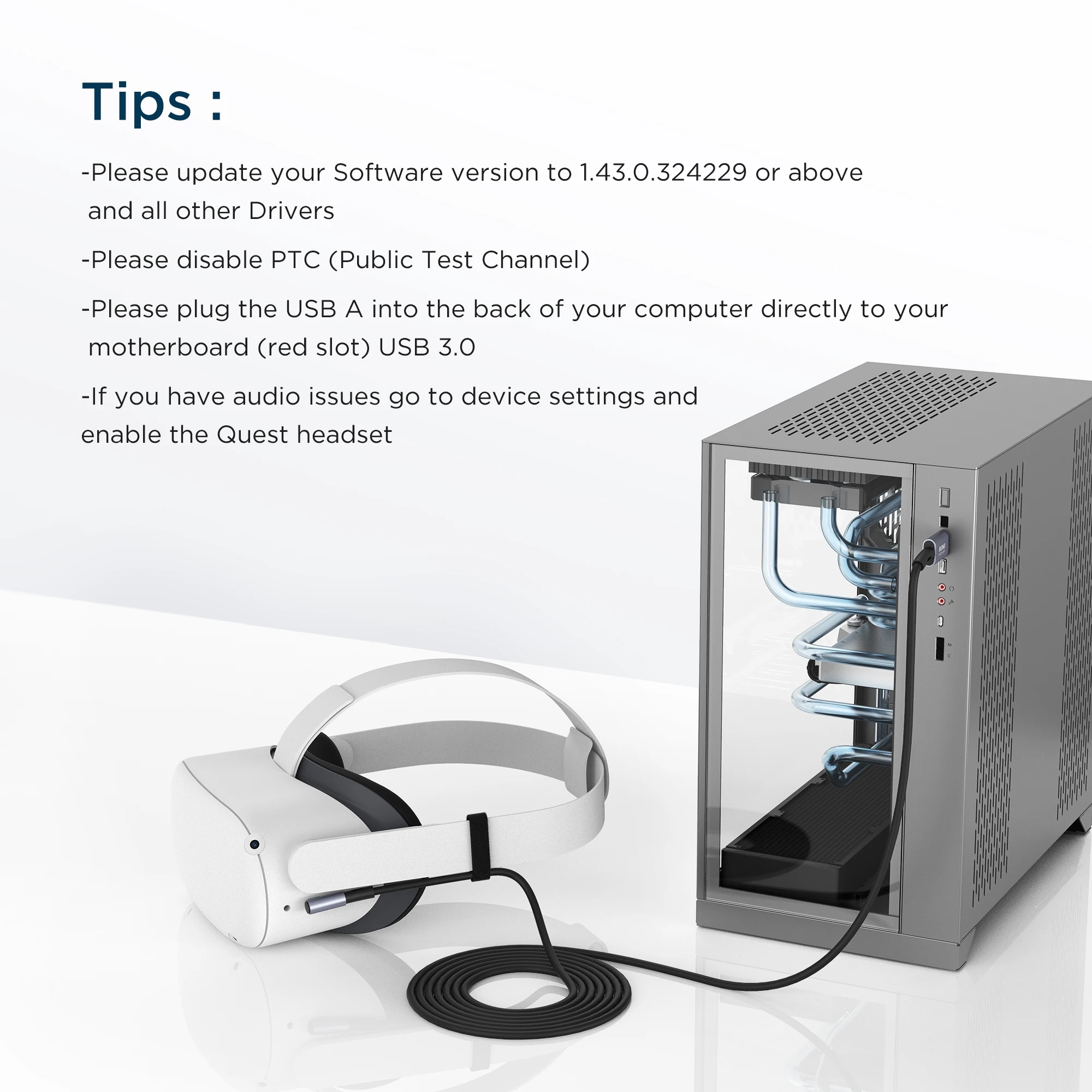 KIWI design 16 FT/5M 10 FT/3M USB C Link Cable Accessories with Signal Amplifier Compatible For Qculus Quest 2