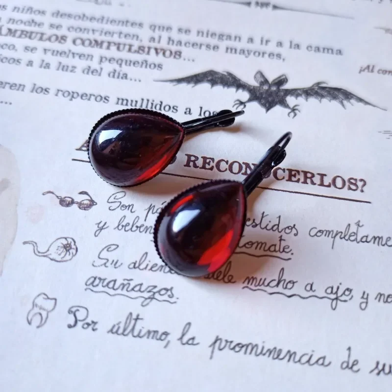 Готические красные каплевидные серьги с кровью вампира для женщин винтажные