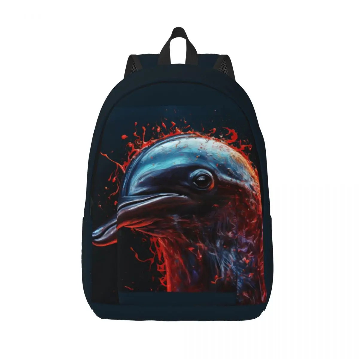 

Dolphin Canvas Backpacks Fantastic Grotesque Novelty Bag Summer Backpack Large Bags