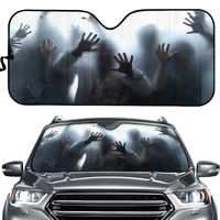hot walking dead 3d print car sunshade zombie silhouette summer auto accessories durable car window windscreen covers large size