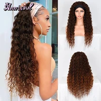 headband wig synthetic water wave curly wigs for black women 26 inch ombre brown honey blonde wavy loose deep wave hair wigs