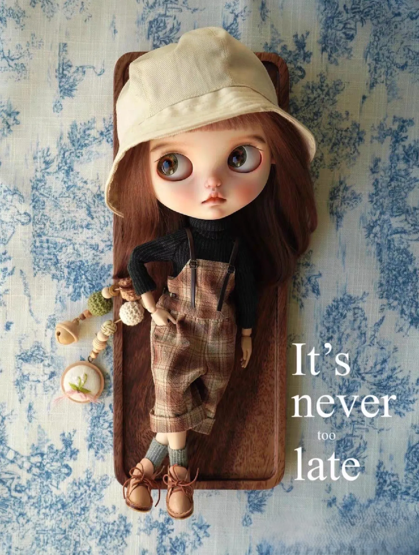 Оригинальный комплект комбинезонов Blythe Grid с начесом черная рубашка высоким