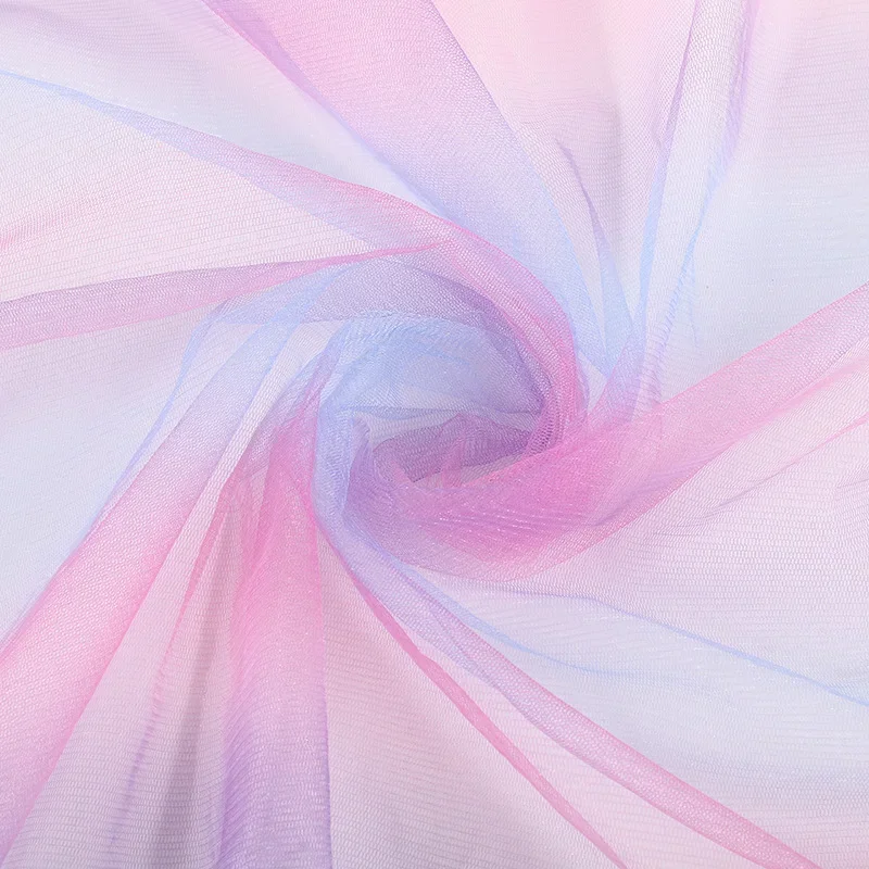 2/4/6 ярдов цветная Радужная сетчатая ткань с градиентом радужная Тюлевая для