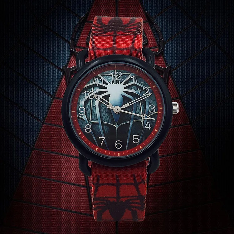 

Disney Spiderman Anime Anime Figures Quartz Movement Canvas Strap Children's Watch Waterproof The Amazing Spider-Man