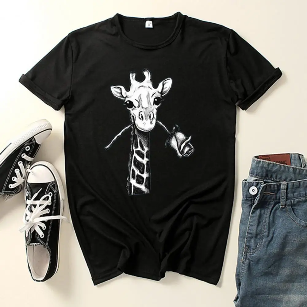 

Chic Animal Print Summer T-shirts T-shirts Top Multicolor Breathable