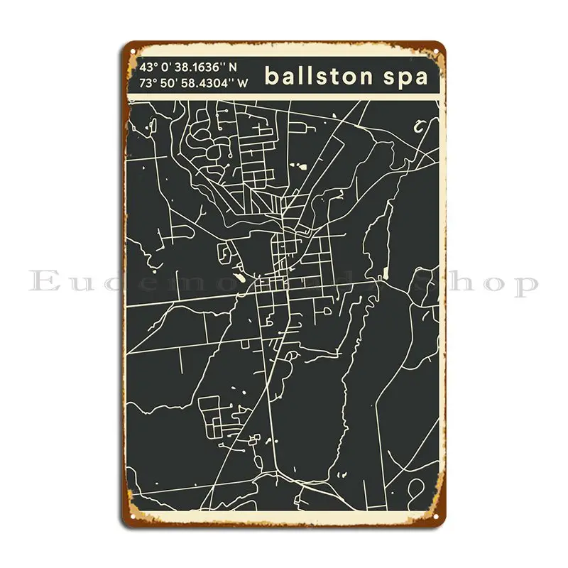 Металлический плакат Ballston Spa Ny Usa, дизайнерский дизайн кинотеатра, настенная пещера, печатный оловянный плакат