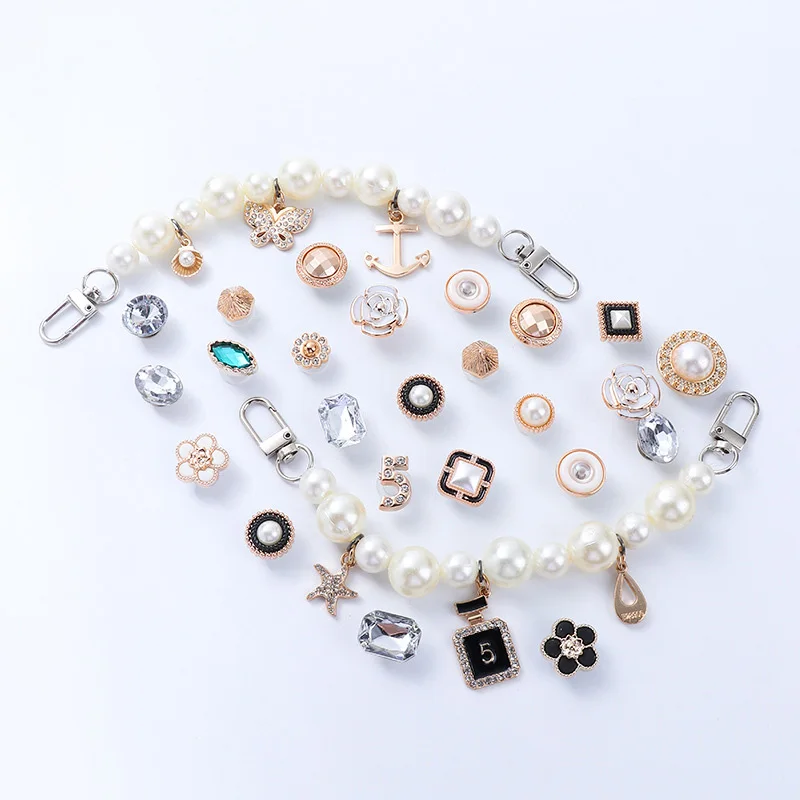 DIY Shoe Charms Diamond Metal Shoe Buckle Chain Croc Shoe Charms Shoe Chain Accessories Detachable Decorations Wholesale