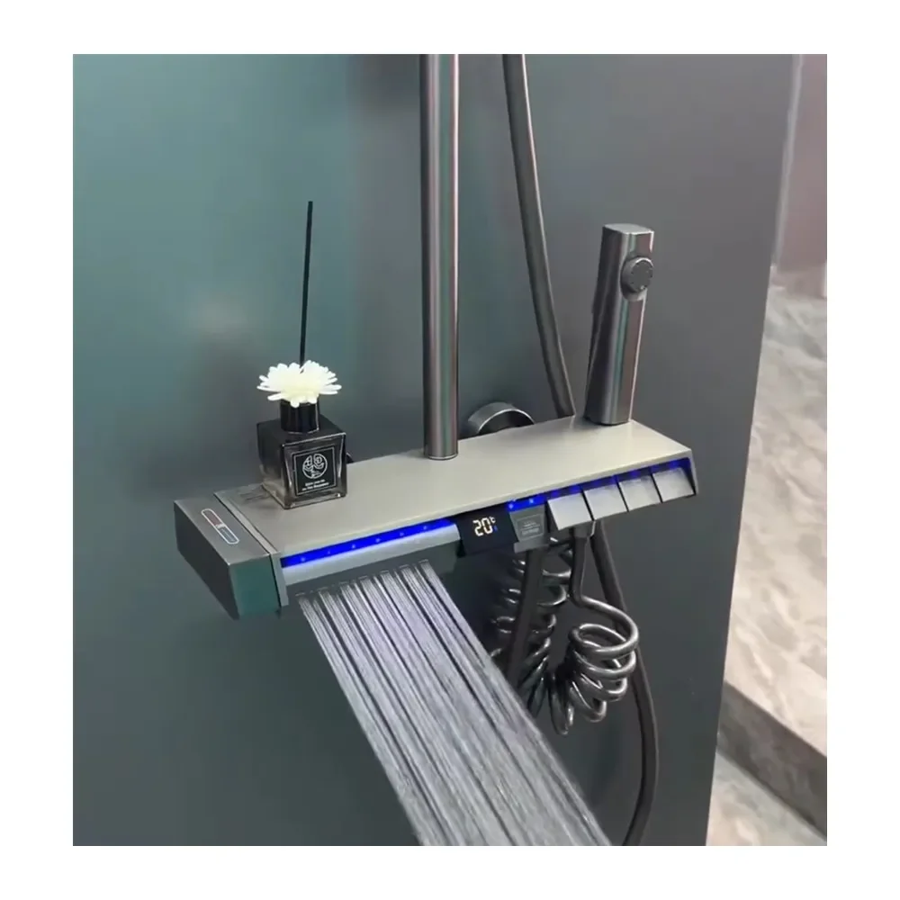 Tiktok Trend Gun Matel Белый цвет Фортепианная клавиша Душевая система Набор Открытые