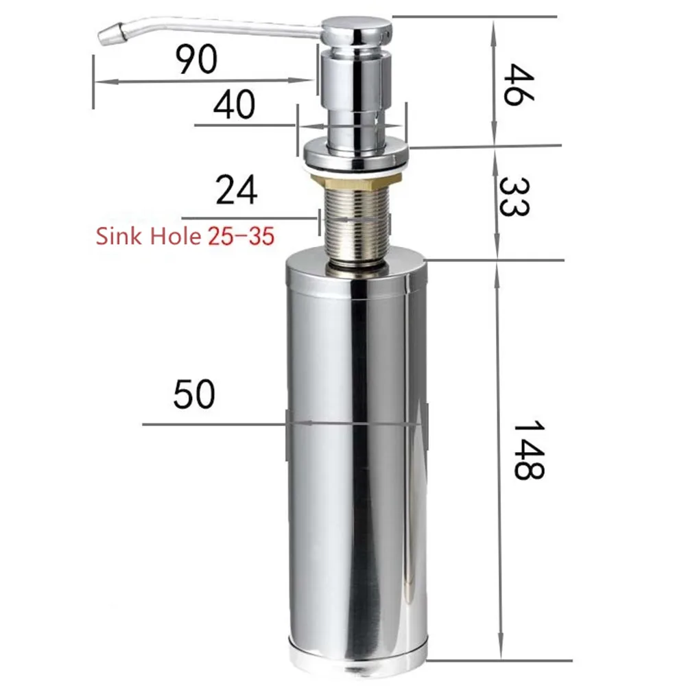 Дозатор для мыла раковины медная головка со стальной бутылкой контейнер