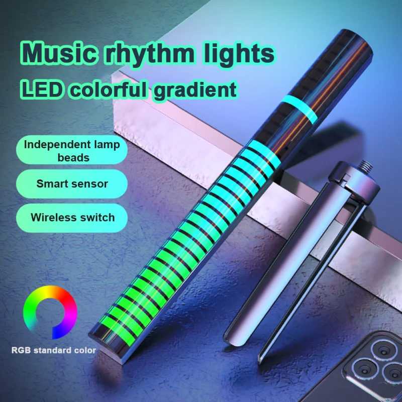 

Auto RGB Music Sound Control DJ LED Level Light Bar Novelty Rhythm Lamp PC Desktop Setup Backlight Car Vehicle Atmosphere Light