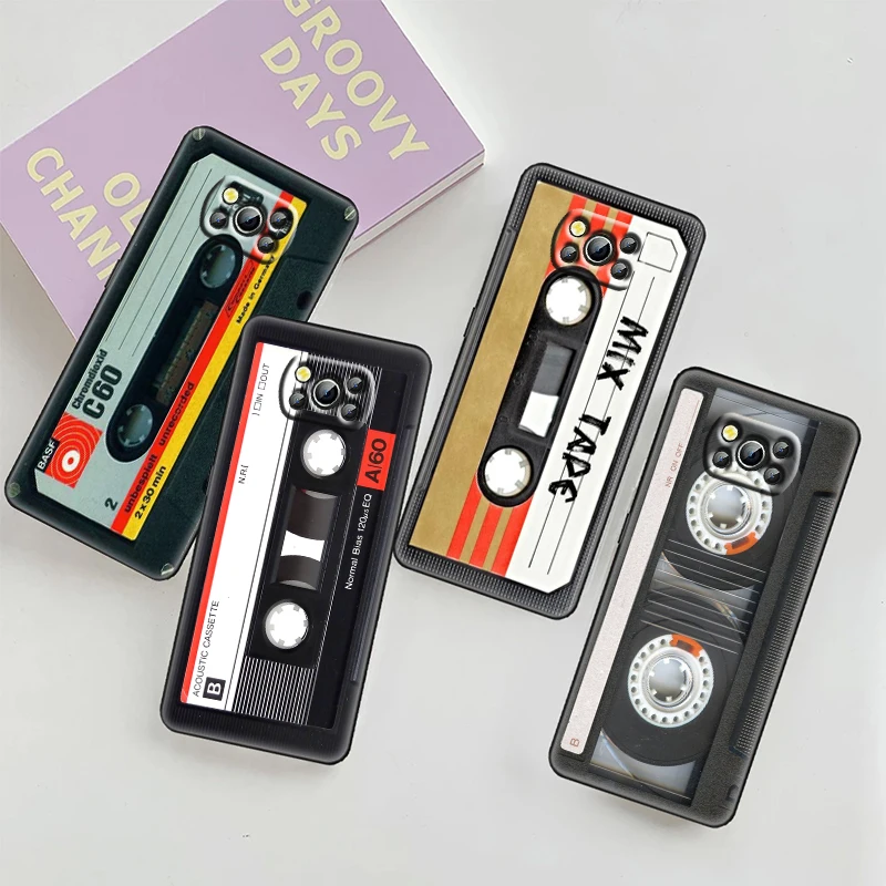 Классический чехол со старыми кассетами для телефона Xiaomi Mi Poco X4 X3 NFC F4 F3 GT M5 M4 M3 M2 X2 F2 F1 Pro C3