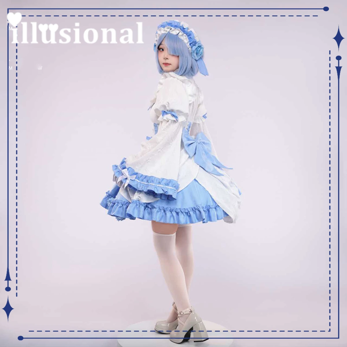 Фото Иллюзионный Ram Lem Re:ZERO Starting Life in Another World Ram Lem Косплей Костюм Вечеринка Лолита Готическое Платье Костюм Хэллоуин №4