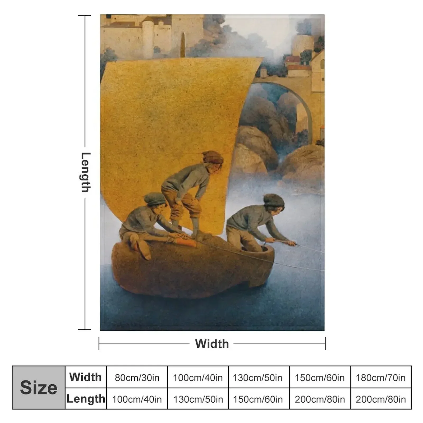 Новый Wynken Blynken и Nod от Maxfield Parrish - Сказочные пледы Диваны Кемпинг Мягкие кровати