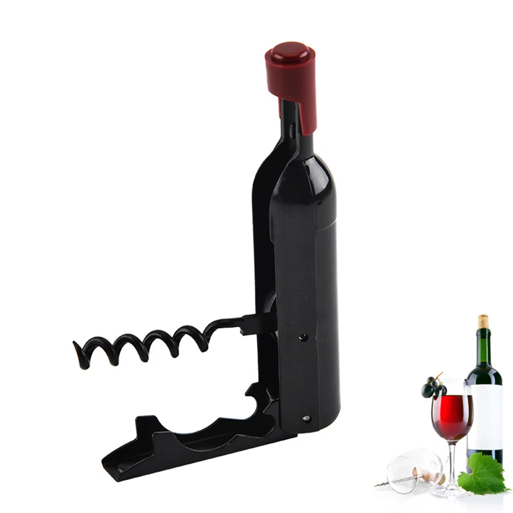 

Multi-Use Bottle Shape Wine Corkscrew Gold Plated Corkscrew Waiters Foldable Bottles Cap Remover Gadgets Accessories