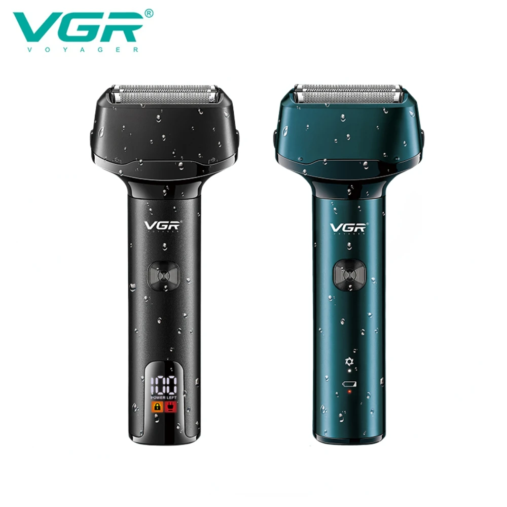Professional Shaving Machine Electric Razor Waterproof Beard Trimmer Digital Display Razors Shaver For Men V-371