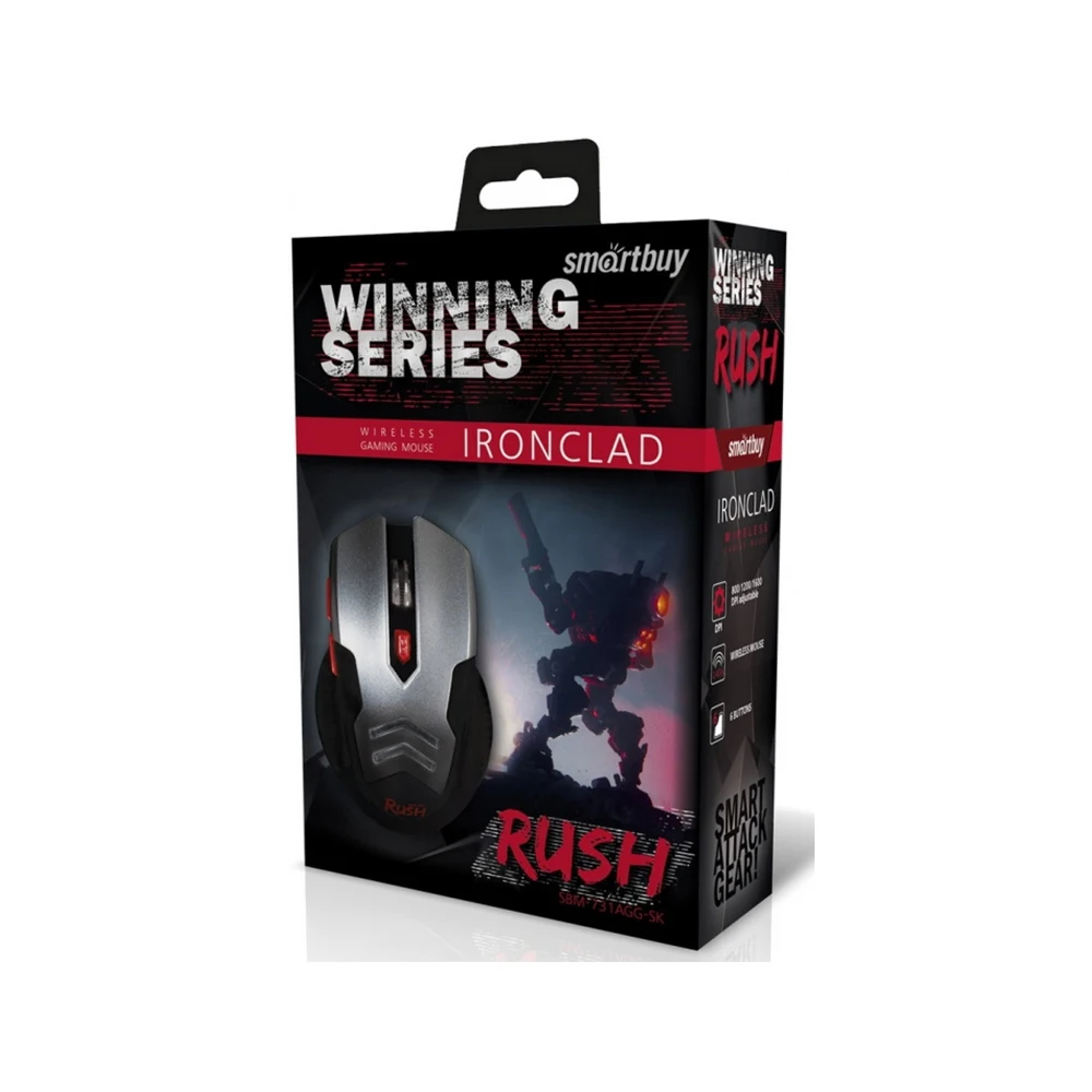 Мышь Smartbuy RUSH IRONCLAD 731AGG-SK серебристо-черный |