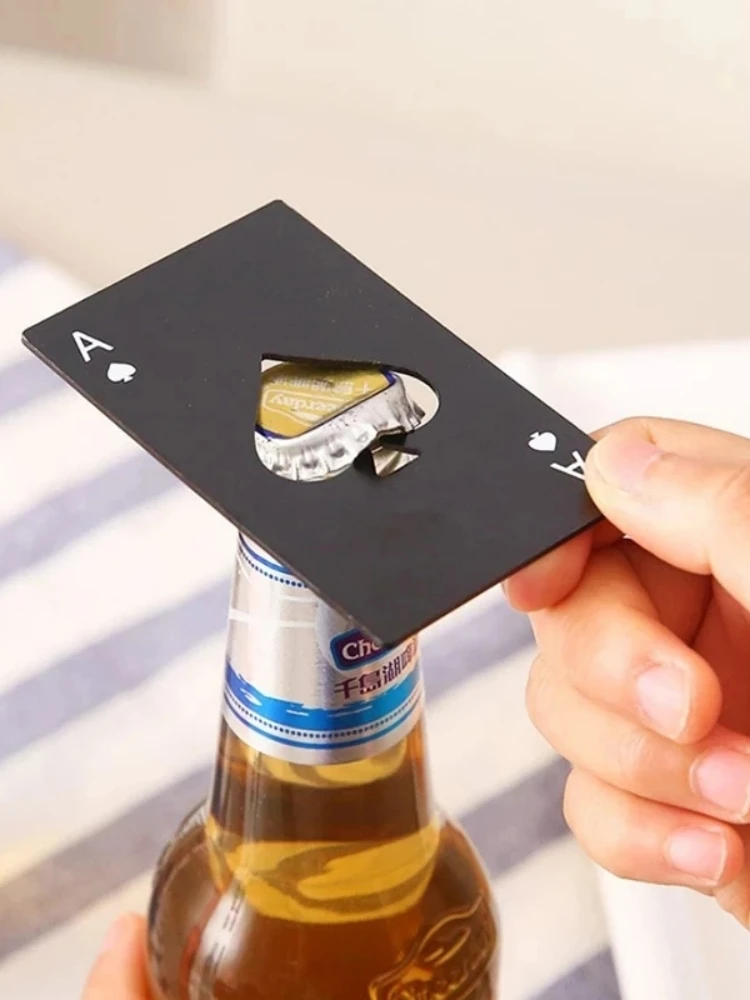 

1PC Poker Card Beer Bottle Opener Portable Stainless Steel Corkscrew Multipurpose Card Bottle Opener Tools Kitchen Accessories