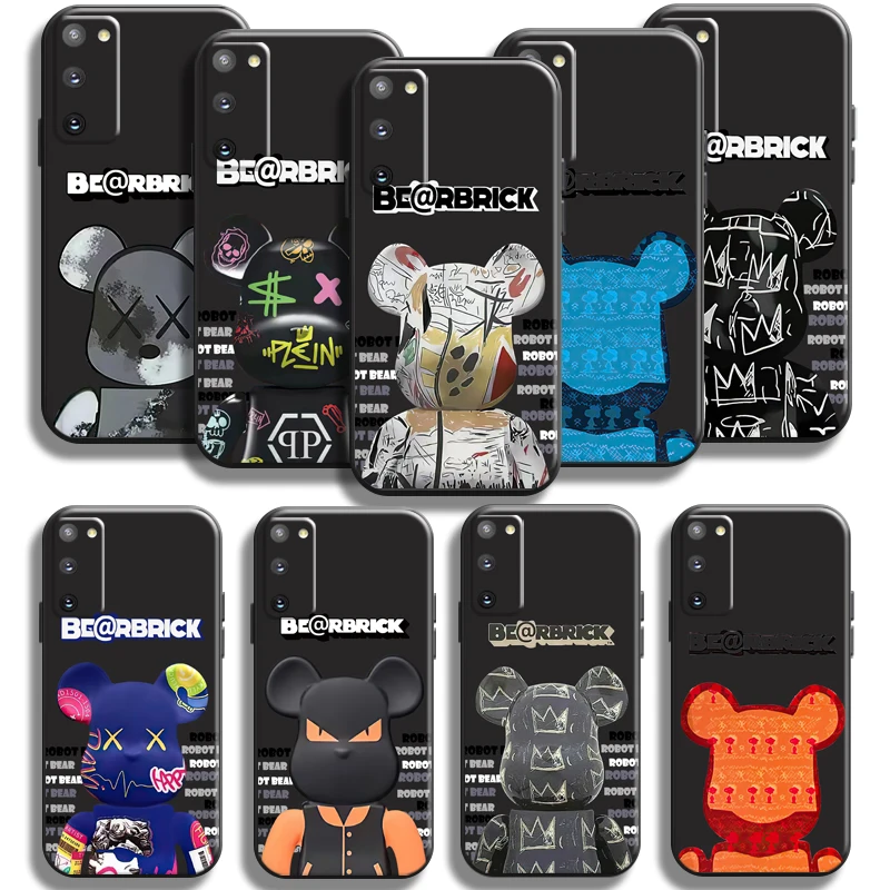 

Luxury Fashion Cute Bear For Samsung Galaxy S20 S21 Plus Ultra FE 5G Samsung S21 S20 Phone Case Silicone Cover Carcasa Black