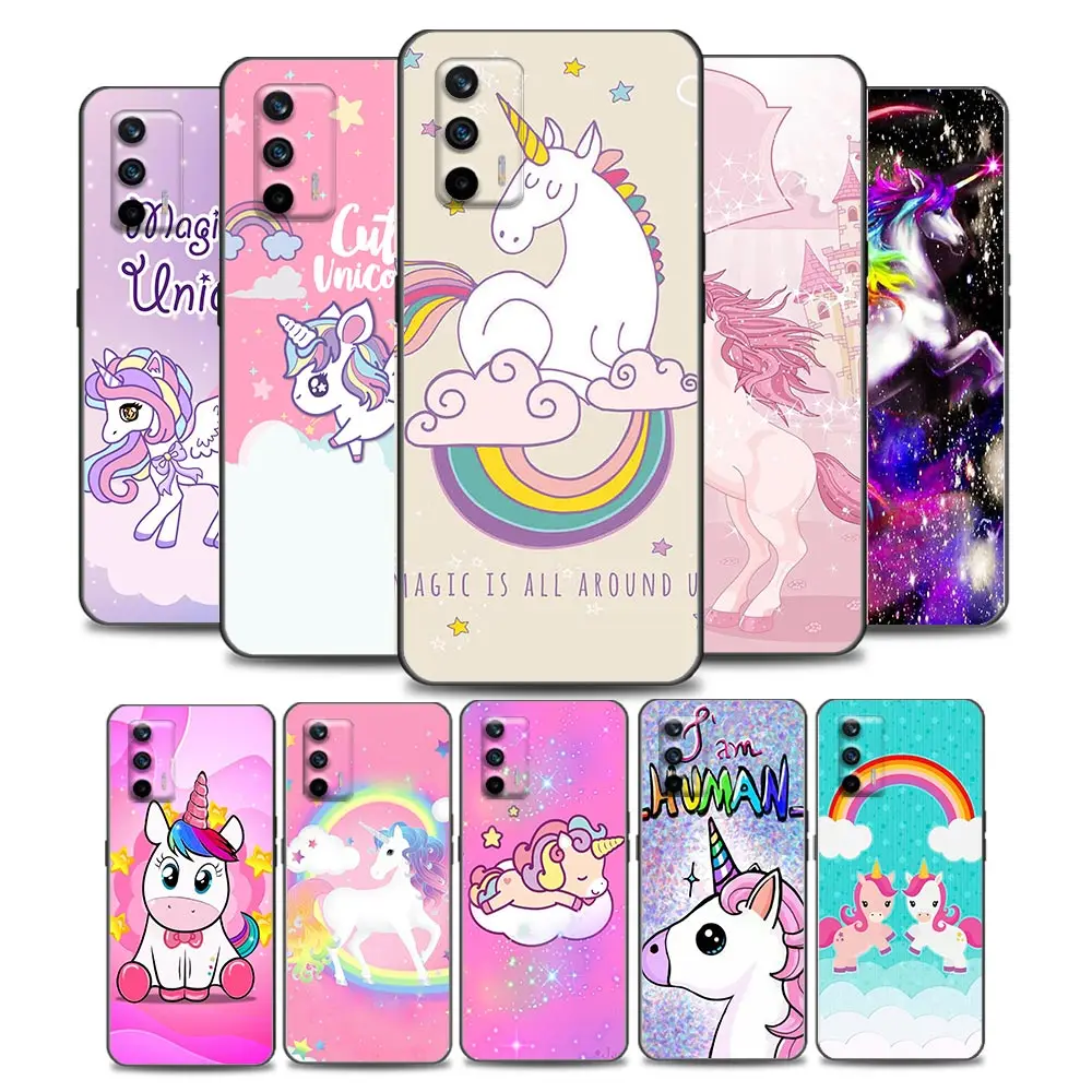 

Compact Lovely Rainbow Unicorn Cartoon Phone Case for Realme Q2 C20 C21 V15 5G 8 5G C25 GT Neo V13 5G X7 Pro Ultra C21Y Silicone