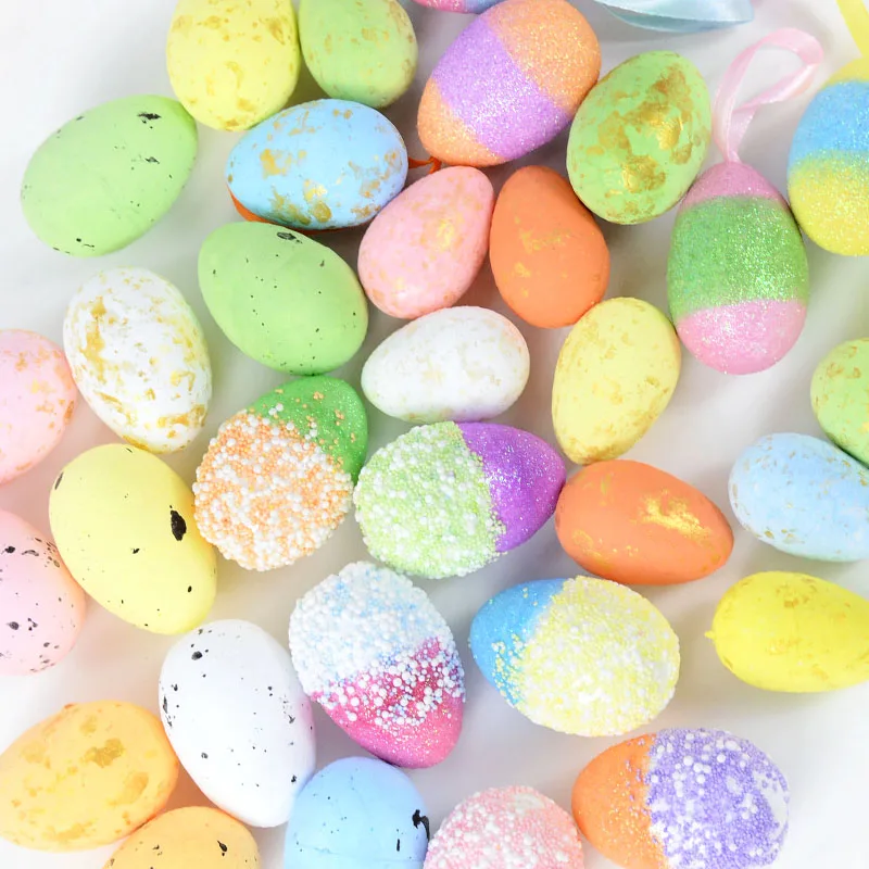 

Foam Eggs Easter Supplies Easter Decorations Painted Eggs for DIY Easter Party Ornaments Eggs Home Decoration Kids Gift Favors