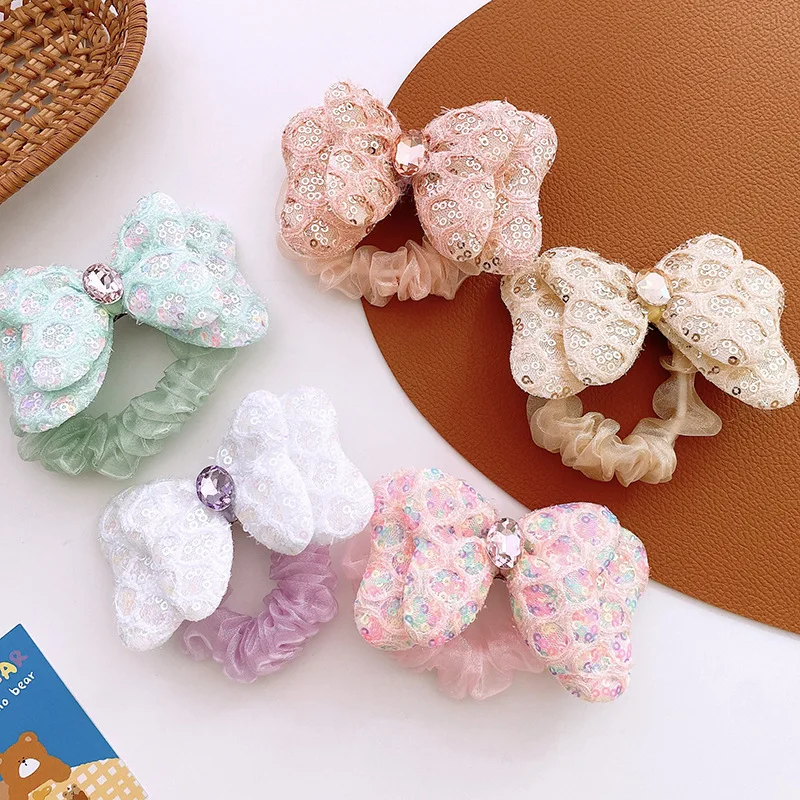 

Резинка для волос Детская двухслойная, из хлопка, с блестками и бабочкой