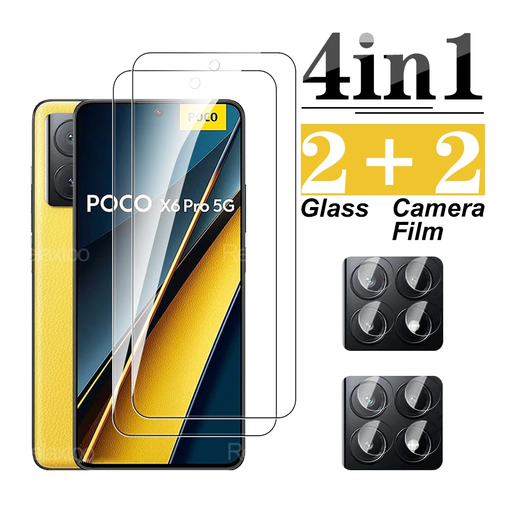 4in1 PocoC75 Camera film For Xiaomi Poco X6 M6 F6 X5 F5Pro Protective Glass Screen Protector poco C75 C65 C40 X6Pro M6Pro F6Pro