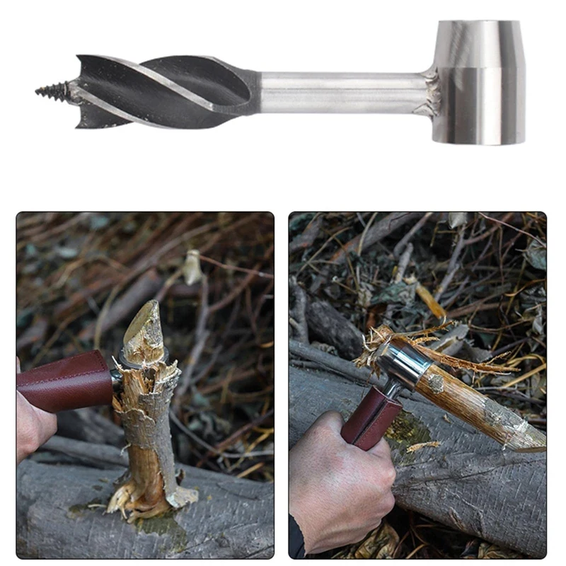 

Durable Survival Tools Hand Auger Wrench Woodworking Drill Outdoor Multifunctional Survival Settlers Tool for Camping