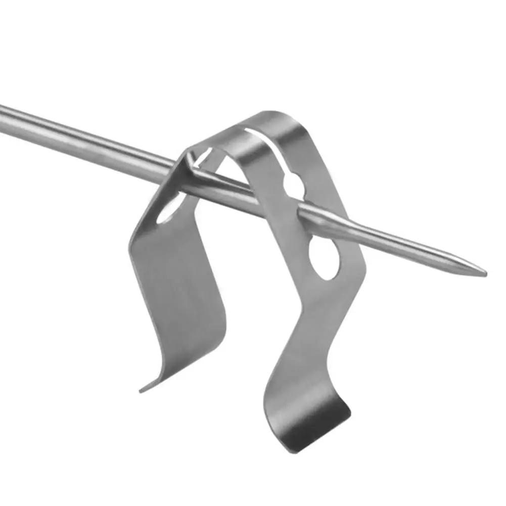 

Stainless Steel Picnic Garden Outdoor Grill Clip Bbq Oven Meat Thermometer Holder Probe Clip