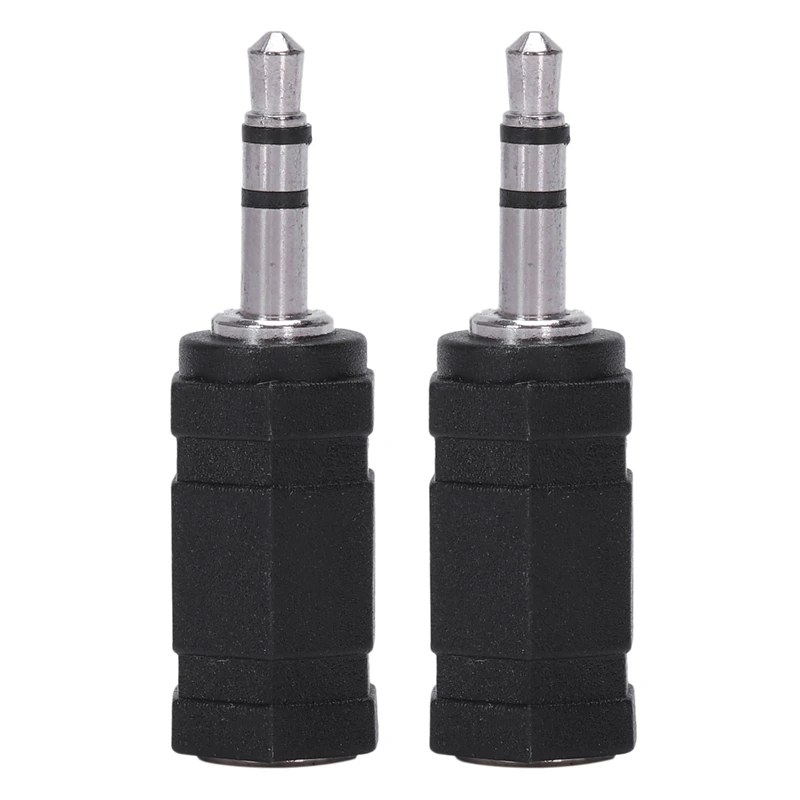 

Новинка 2 шт. 2,5 мм стерео гнездо до 3,5 мм стерео штекер аудио адаптер, черный