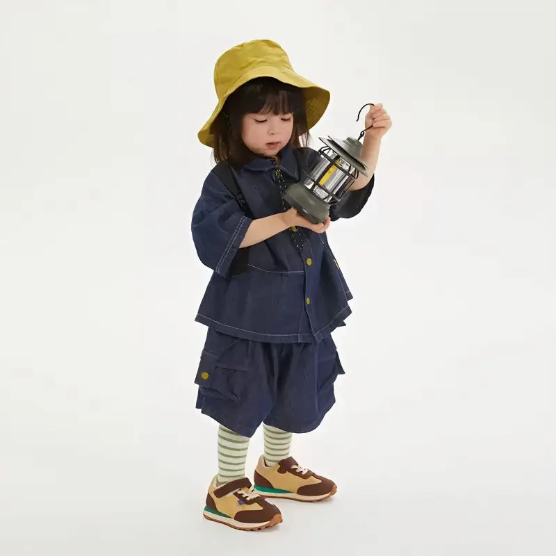 

Korean Style summer Kids outfit Children Clothes Boys Girls Suit Denim Tops + Jeans Pants 2Pcs/Set Infant Casual Outfits 2-7 y