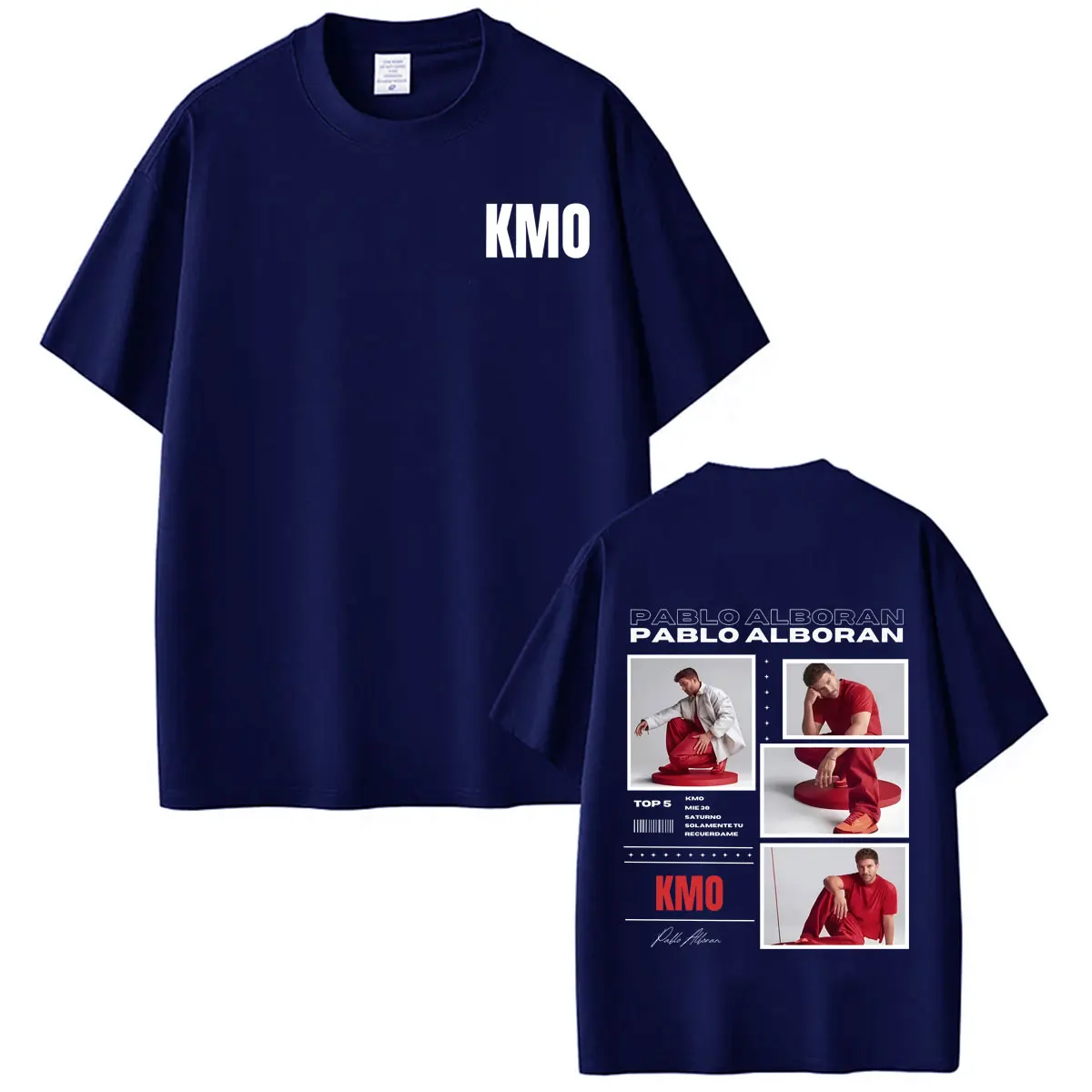 Фото Футболка с принтом певца Пабло Альборана Kmo Global Album Tour 2026, модные футболки для мужчин и женщин, свободные повседневные хлопковые футболки, уличная одежда №3