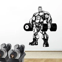 bodybuilding wall stickers vinyl muurstickers fitness sport oefening gym fitness club halter workout decor decals dw13914