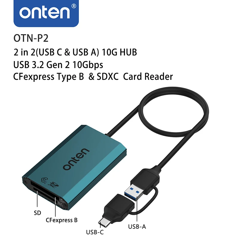 ONTEN 2 в 2/3 (USB C и USB A) 5/10G HUB 3.2 Gen 1 CFexpress A/B/SDXC Micro SDXC Card Reader Корпус из алюминиевого сплава