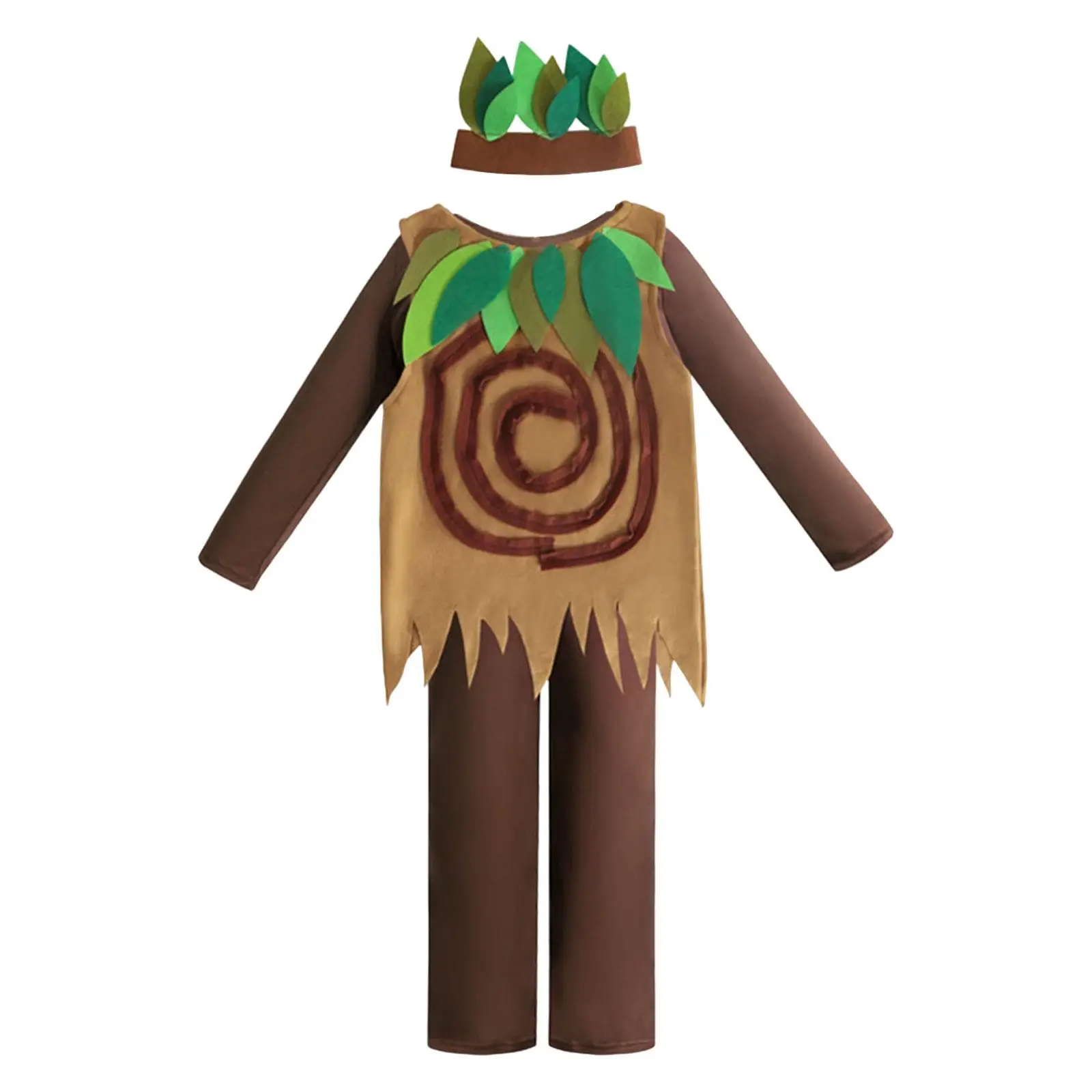 

Tree Costumes for Kids Headdress Vest Romper Pretend Play Costumes for Stage Performance Halloween Children's Day Boys Girls