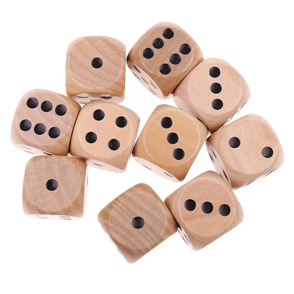 

Corner Board Games Puzzle Game 20mm Playing Games Wooden Crafts Wooden Dice Square Point Dice 6 Sided Dice D6 Dice