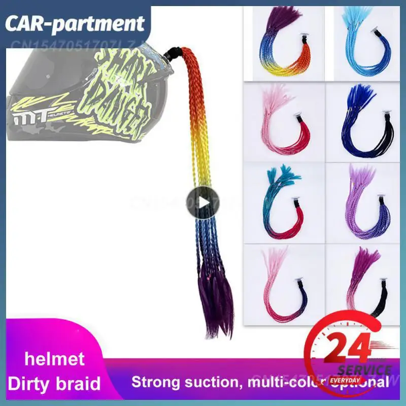 

1~10PCS Motorcycle Helmet Decor Braided Dreadlock Gradient Hair Rapper Punk Cool Sticker For Men Women Motorcycle Helmets