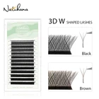 NATUHANA 3D W-Shape d наращивание ресниц 3 наконечника CD завивка отдельных норковых ресниц Высокое качество 3D Клевер Premade W форма объемные вентиляторы