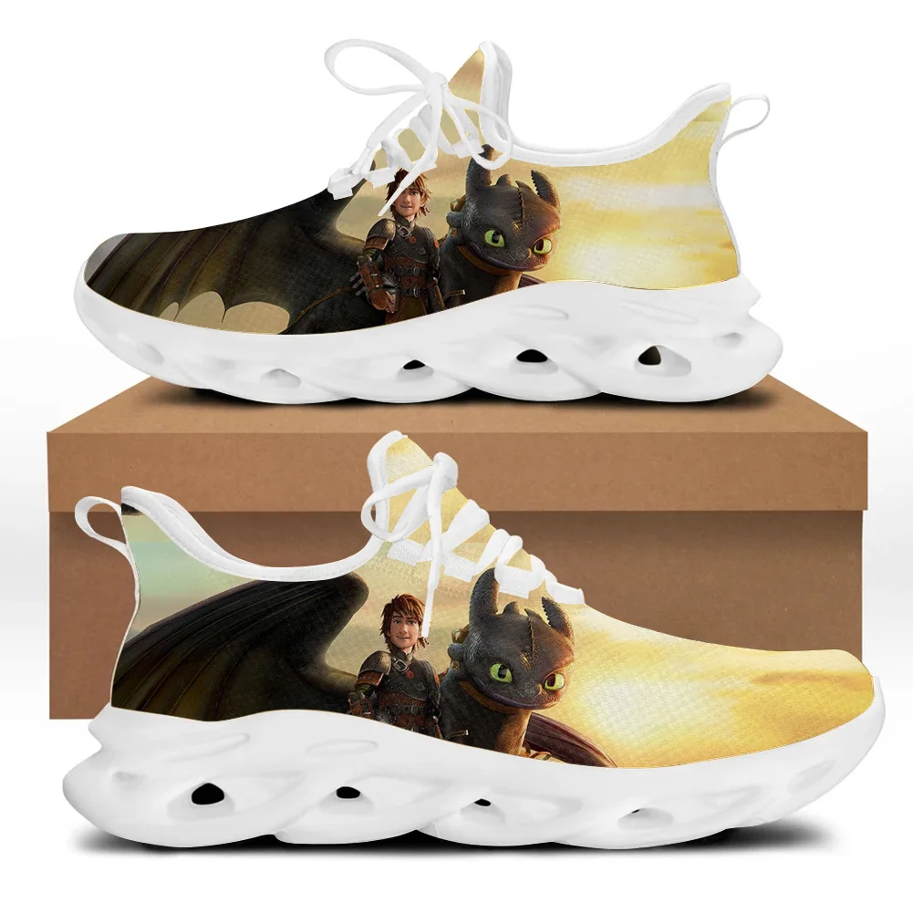 

ELVISWORDS Leisure Man Running Shoes Train Your Dragon Fashion Design Sneakers Comfortable Soft Sole Student Shoes Zapatillas