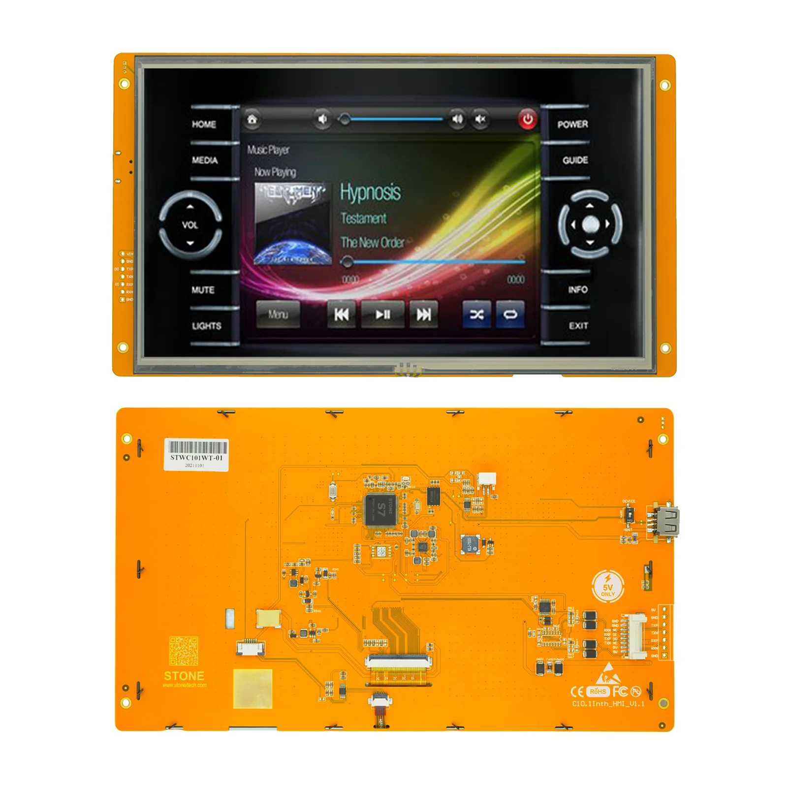 10.1 Inch Smart LCD Touchscreen Support for IOT Applications with 1024xRGBx600 Resolution + 128M Flash Memory