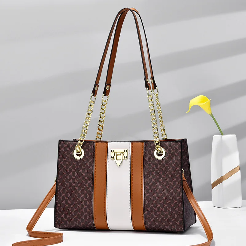 

Autumn and Winter New Luxury Handbags Designer Women Bags Large Shoulder Chain Bag Matching Color Totes Chain Crossbody Bag