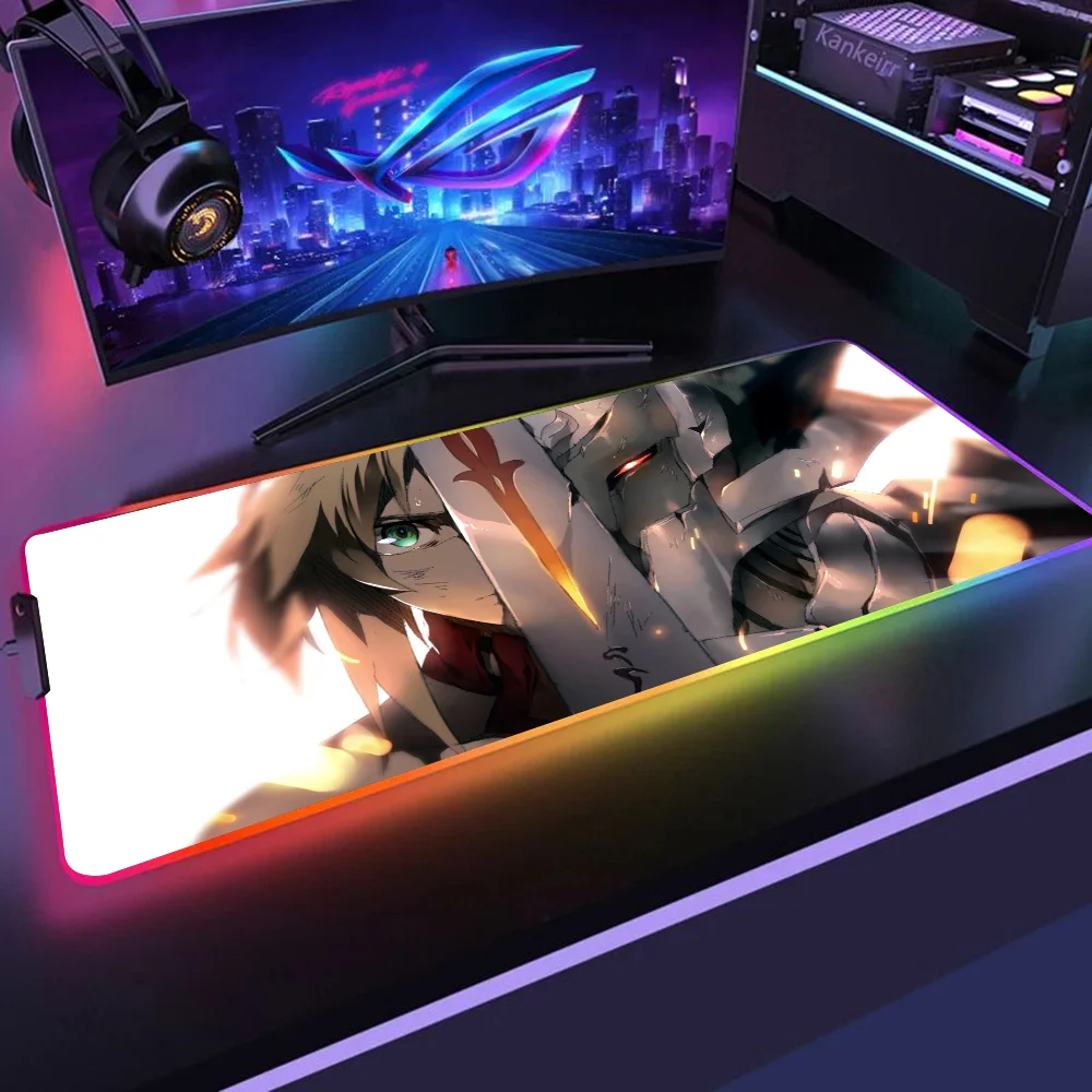 Коврик для мыши Mordred Fate Grand Order XXL RGB игровые коврики HD черные аксессуары геймеров